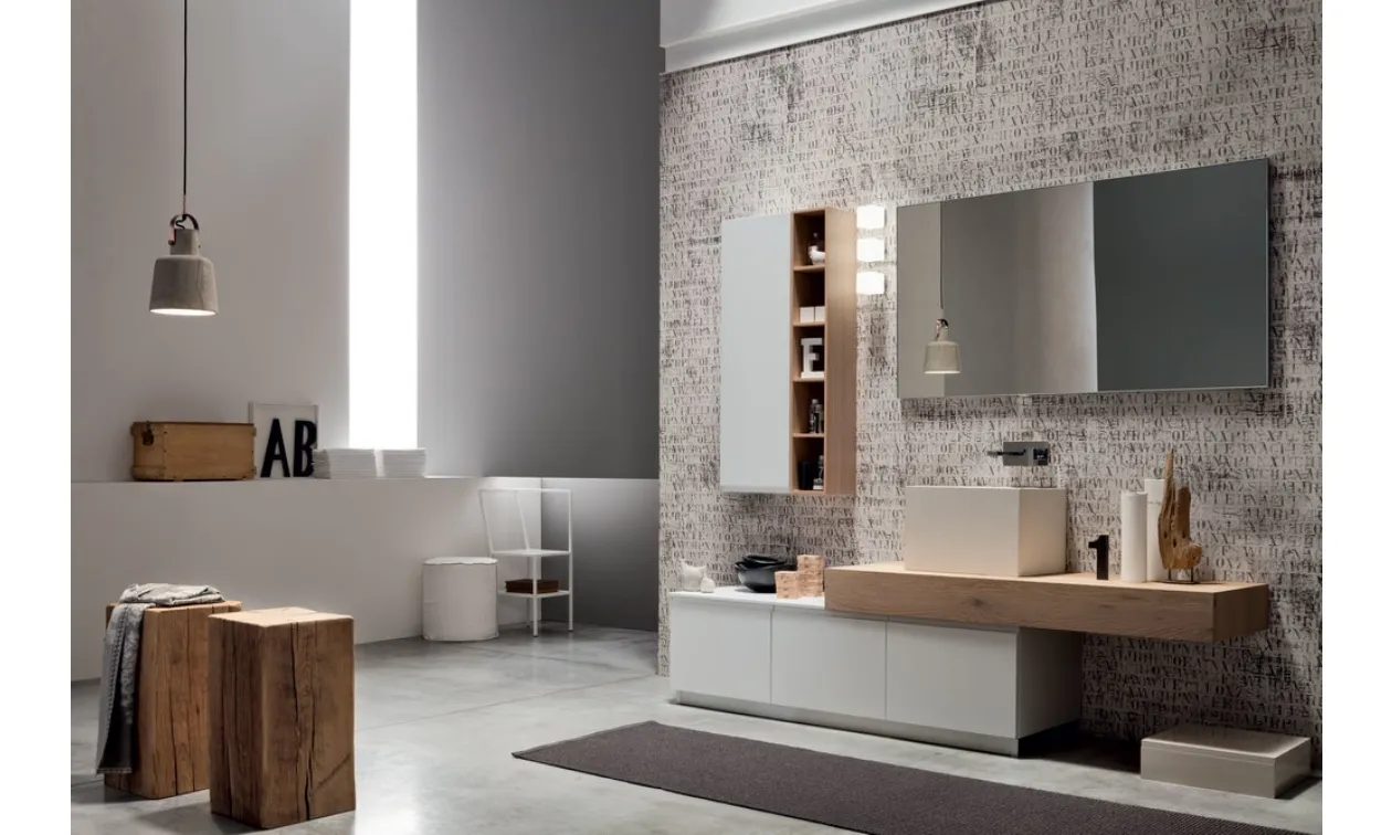 Mobile Bagno in Rovere e Laccato Opaco