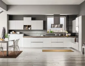 Cucina in Laminato Frassinato e Platino